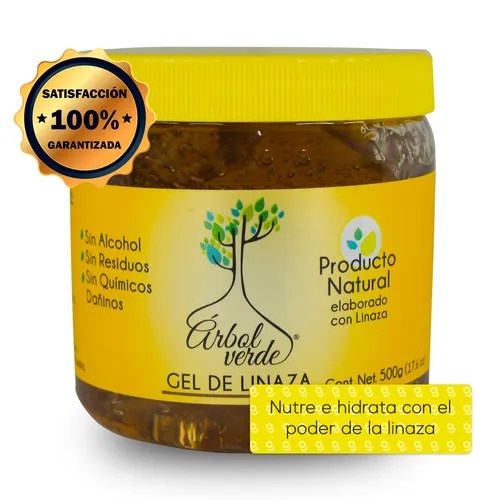 Gel Fijador De Linaza Para Peinar 500gr Arbol Verde Natural 75 en