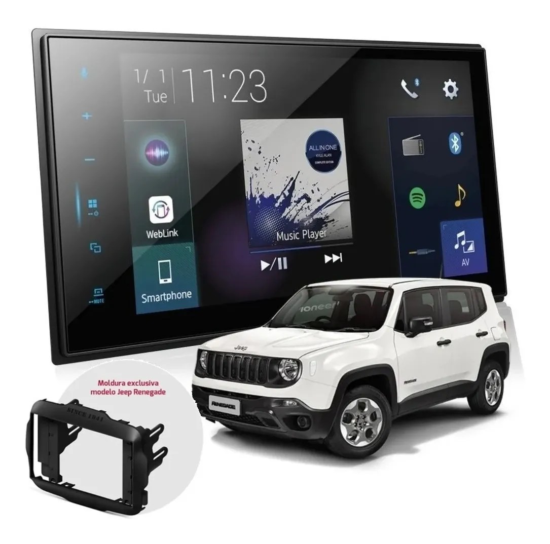 Multimidia Mp8 9 Carplay Jeep Renegade Moldura Camera Mebuscar Brasil