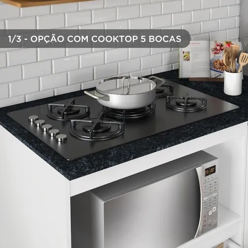 Balção Cooktop Nt 3050 Nogal Trend Notável Móveis Cor Dos Pés Branco R