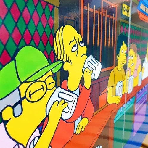 Cuadro Los Simpsons Bar Moe Triptico La Ultima Cena Grande 6.990 en