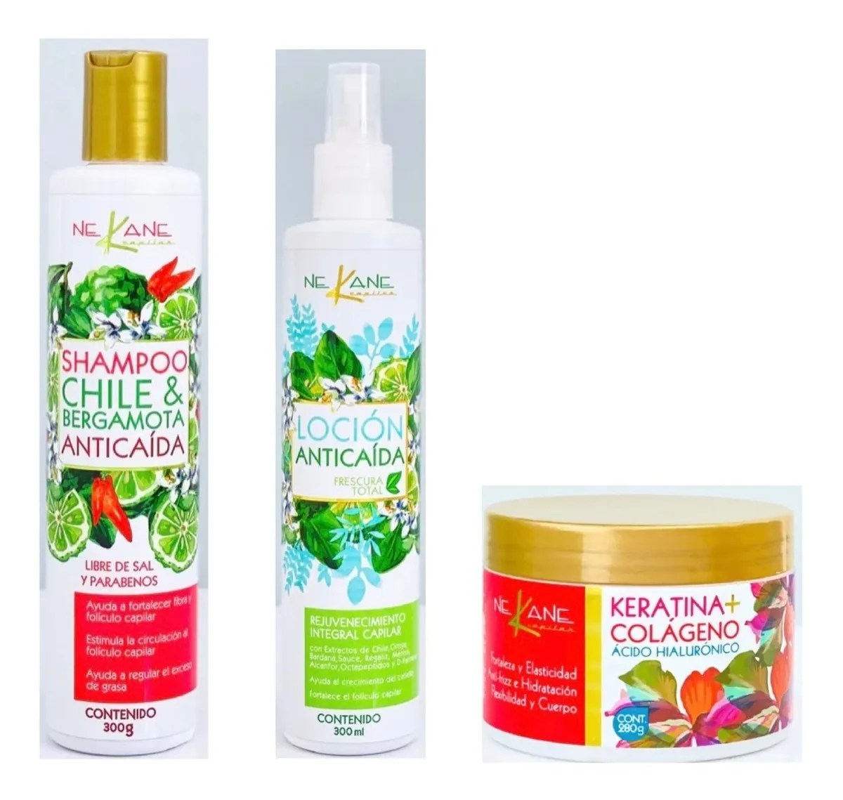 Shampoo Nekane De Chile Y Bergamota Anti Caida Cabello 300 G Mebuscar México