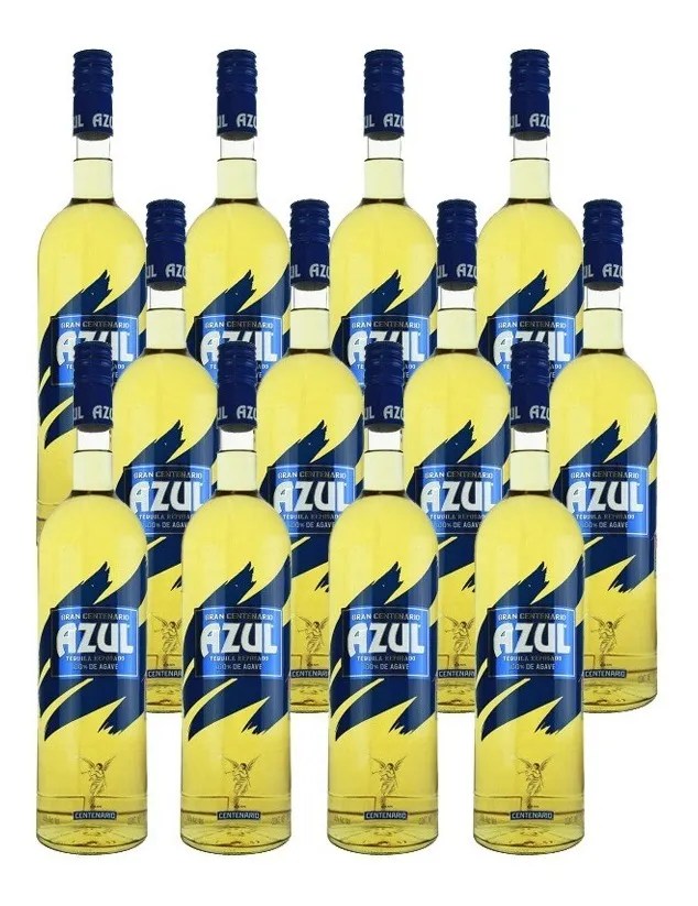 Caja De 12 Tequila Centenario Azul Reposado 700 Ml Tequilas