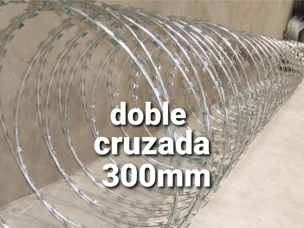 Alambre Concertina de 30 Cm Doble Cruzada Cubre 8 Metros Mebuscar