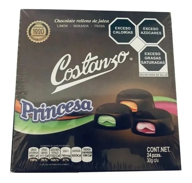 Chocolate Princesa Costanzo Caja Con 24 Piezas 30g Cu Mebuscar México