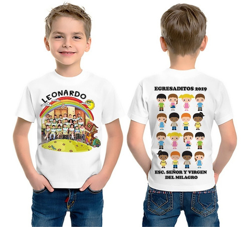 Remeras Egresados Niños Jardin Egresaditos Frente Y Espalda , Compra Y Venta