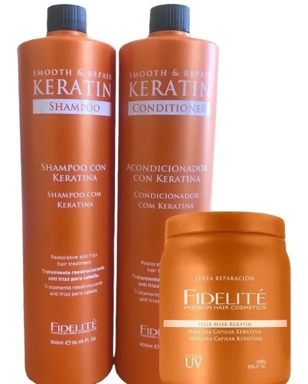 Kit Shampoo Y Acondicionador Keratina Fidelite 900 Ml Cuidado del