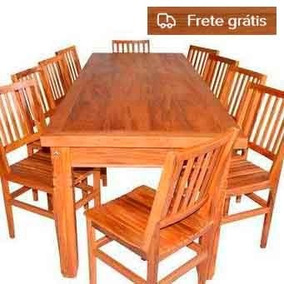 Cadeira Rustica Madeira Massaranduba Mesa De Jantar Retangular Em