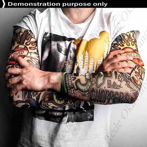 Tatuagens masculinas nos braços !! loucosportattoo Tatuagem Falsa ,fake Tattoo Sleeve Tecido Fino Frete Grátis R 21,86
