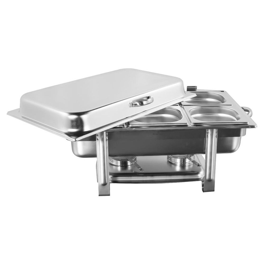 Rechaud Aço Inox C/ Dobradiças E 6 Cubas (gn 1/6×65mm