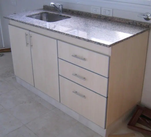 Bajo Mesada Melamina Con Cantos De Aluminio 1,60 Mts Blanco | Mercadolibre