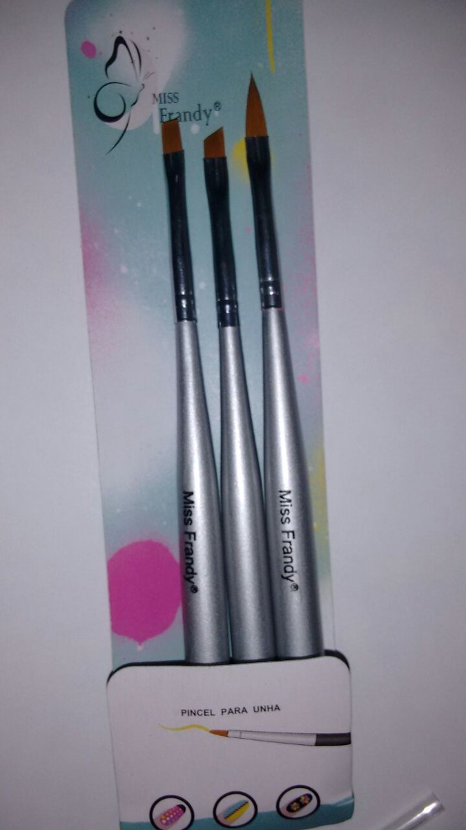 Kit C/3 Pinceis Carga Dupla/ Decoraçao De Unhas Miss Frandy Mercado Livre