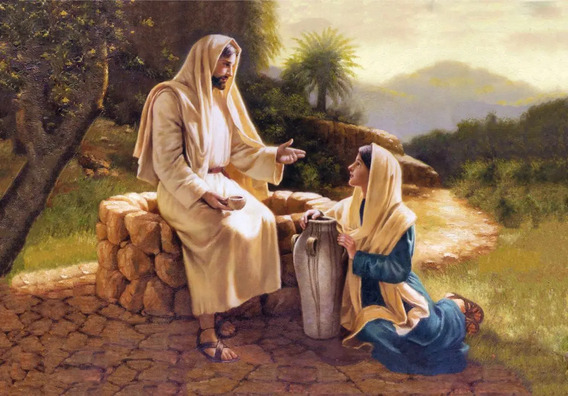 Rembrandt Grabado De La Mujer Samaritana Y Jesús