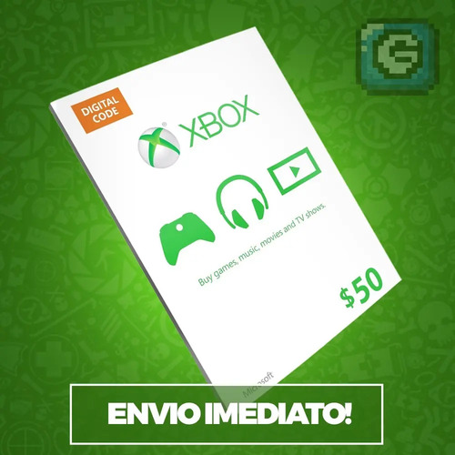Microsoft Gift Points Card Cartão Xbox Live 50 Dólares Usa Mercado Livre
