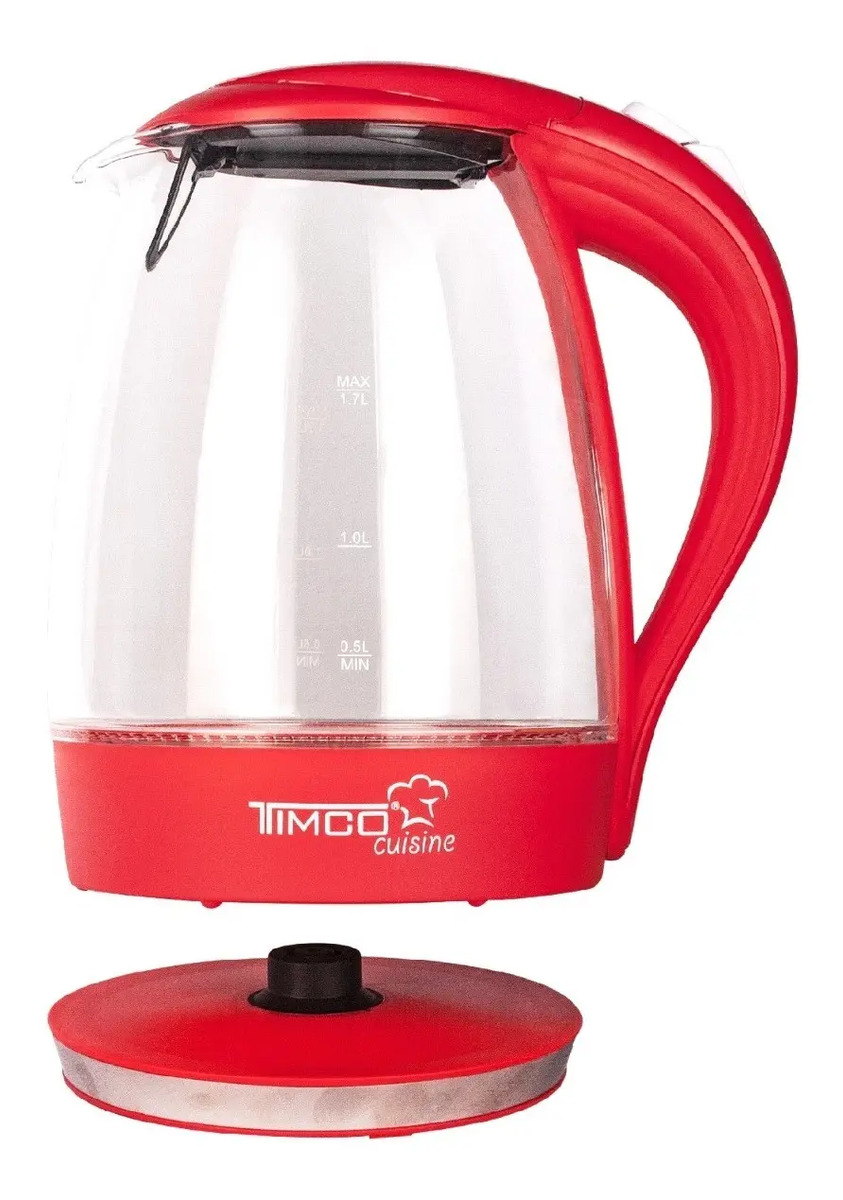 Jarra Eléctrica De Vidrio Para Calentar Agua Timco Jev02r Mercado Libre