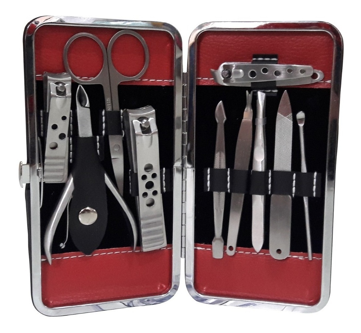 Kit Manicure Pedicure Completo C/ Estojo 10 Peças De Inox MercadoLivre