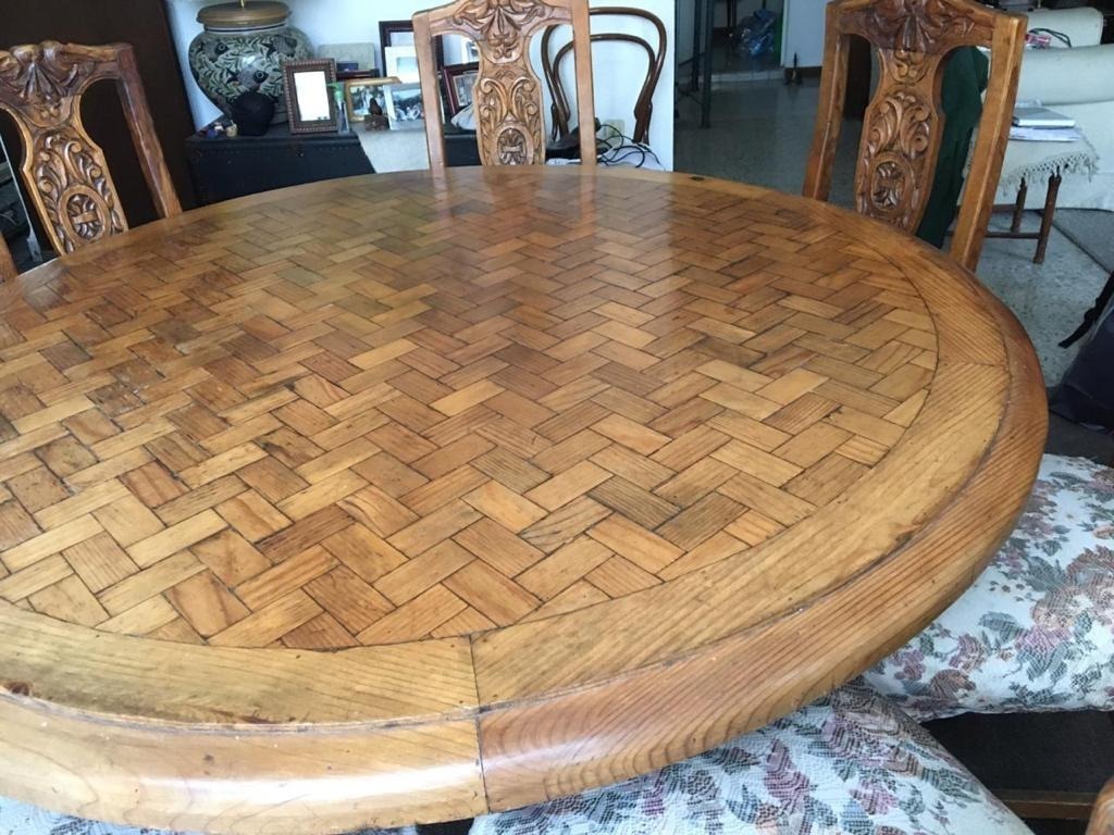 Comedor Redondo Rustico 8 Sillas Mercado Libre