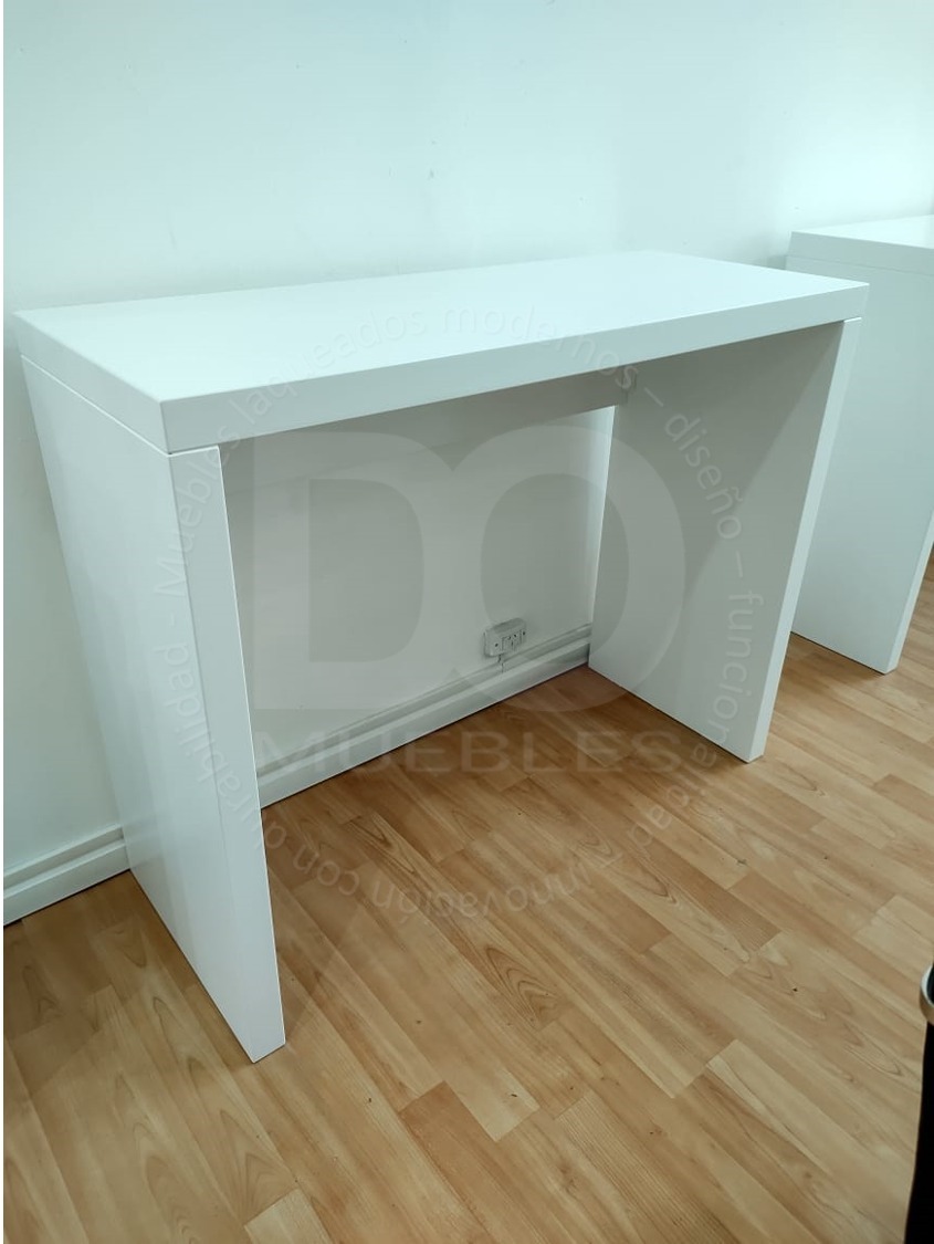 Escritorio Mesa 120 Laqueado Blanco Oficina Moderno Juvenil Mercado Libre