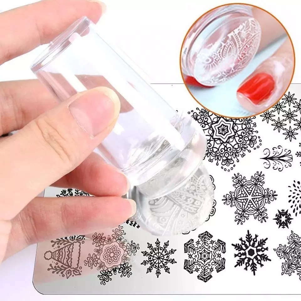 1 Carimbo Luxo De Silicone Duplo Para Placas De Unhas+brinde Mercado