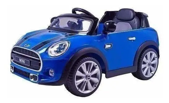 Carrinho Carro Elétrico Mini Cooper 12v Azul Crianças Belfix Mercado