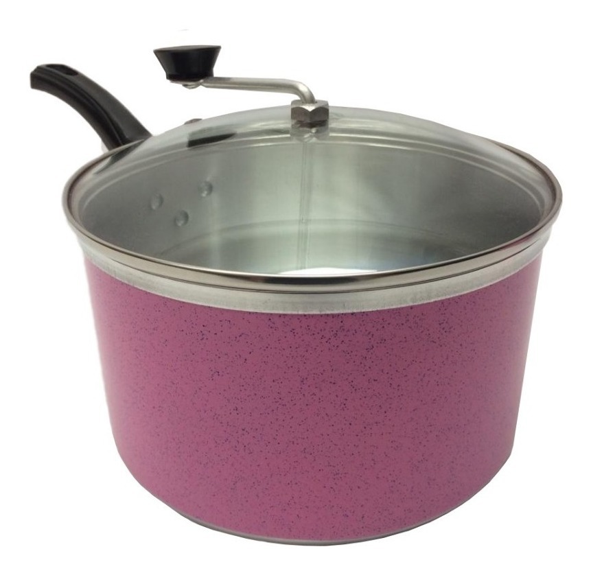 Panela Pipoqueira Em Alumínio Grosso Cor De Rosa Colorida Mercado Livre