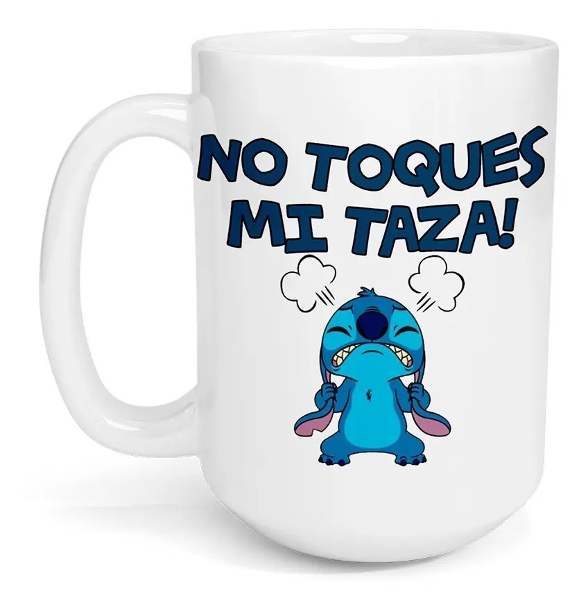 Taza Cerámica Gigante 425 Ml Stitch No Toques Mi Taza Inestampable