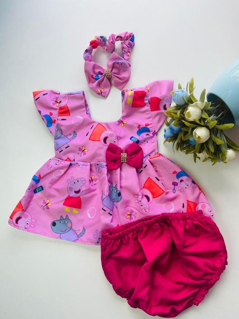 Vestido Com Calcinha Conjunto Temático Banho De Sol Menina