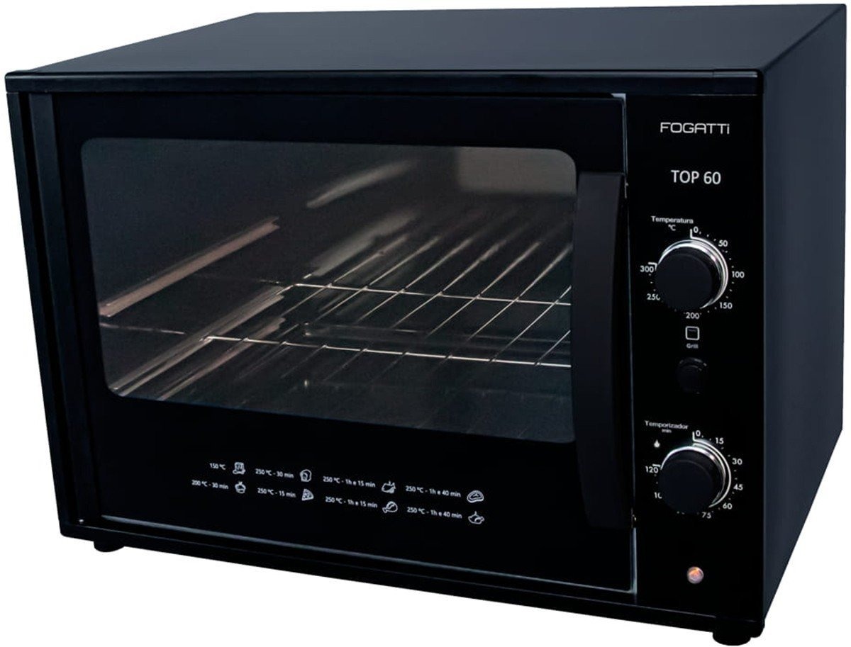 Forno Elétrico Bancada Top60 Black 60 Litros Fogatti 220v MercadoLivre