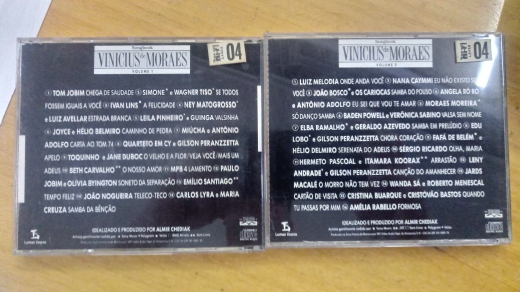 Cds Vinicius De Moraessongbook Vol 1 E 2/b18 Mercado Livre