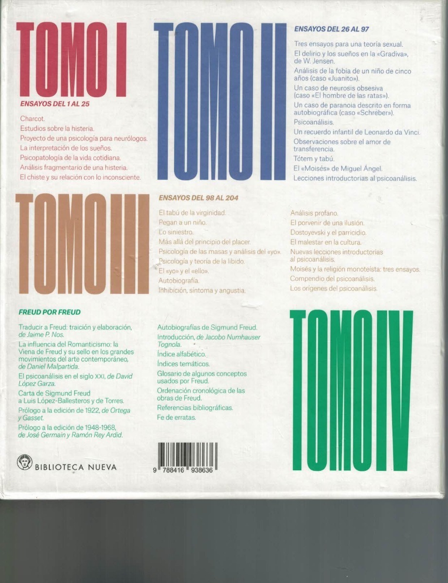 Sigmund Freud Obras Completas 4 Tomos Envío gratis