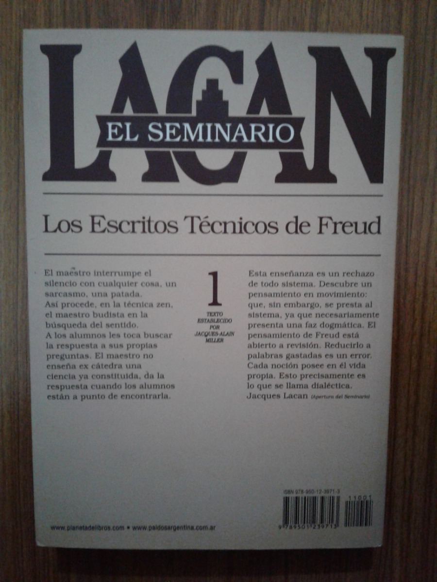 Seminario 1 Los Escritos Técnicos De Freud Jacques Lacan Mercado Libre