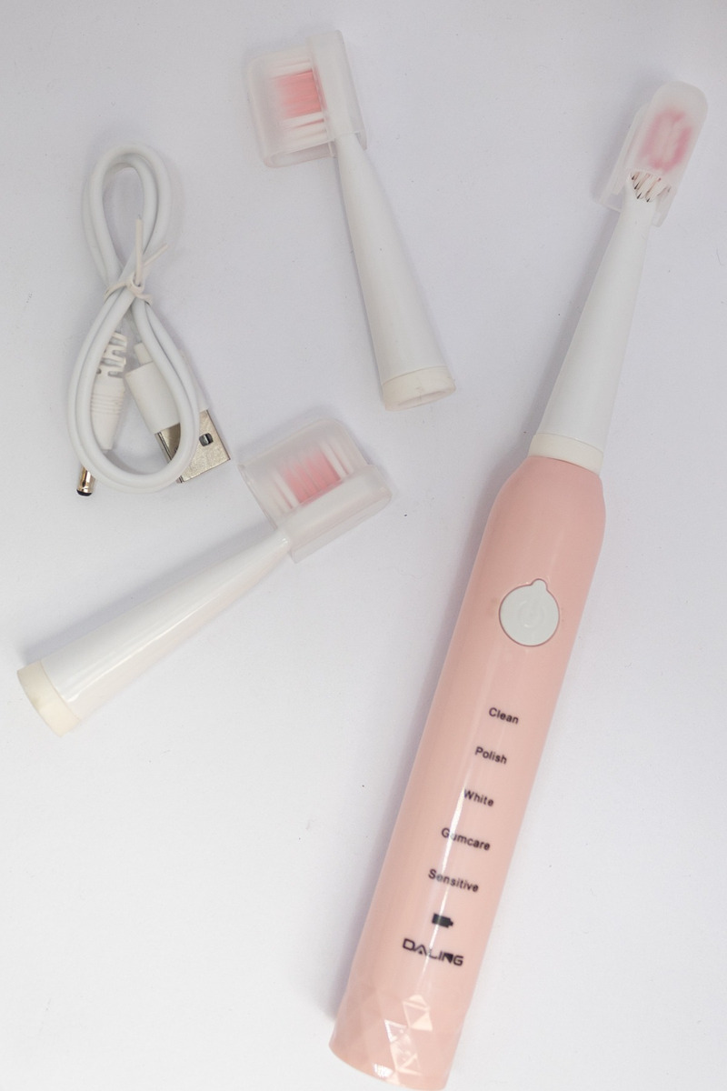 Escova Elétrica Dental Com Usb Recarregável 5 Funções Limpez Mercado