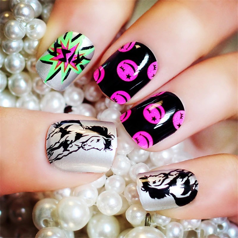 Kit Com 144 Unhas Postiças Adulto Desenhos Decoradas Parcelamento sem