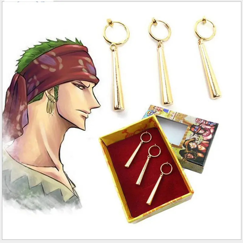 Pendientes Roronoa Zoro 3 Unids/set Una Pieza Cosplay Pendie Mercado