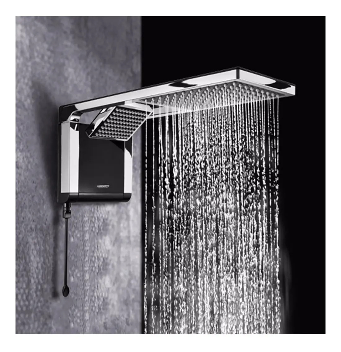Chuveiro elétrico de parede Lorenzetti Acqua Ultra Duo Flex preto