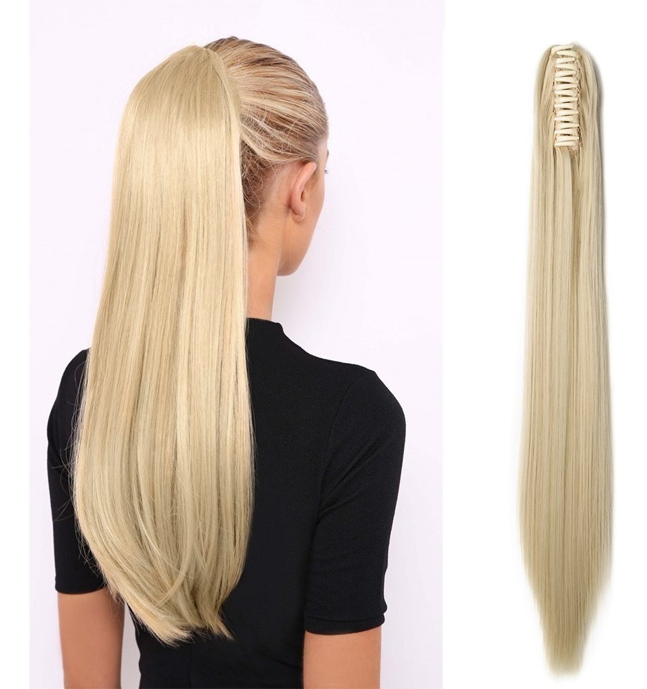 Chongo Coleta De Pinza Rubio Lacio Textura Natural Kanekalon Mercado