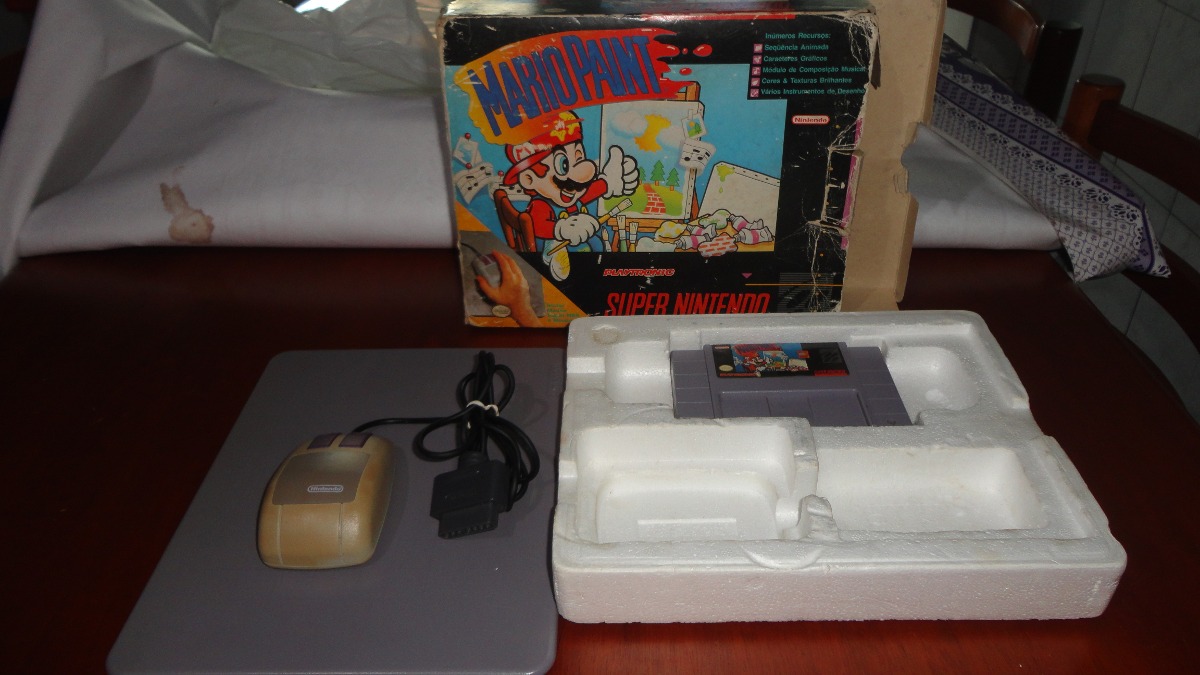 Mario Paint + Mouse Originais Super Nintendo Mercado Livre