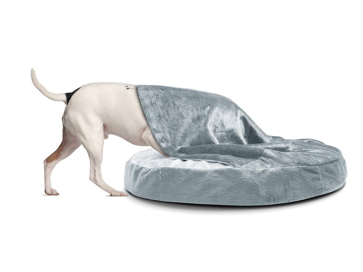Cama Para Perro Redonda Con Cobija Madriguera Gris Mercado Libre