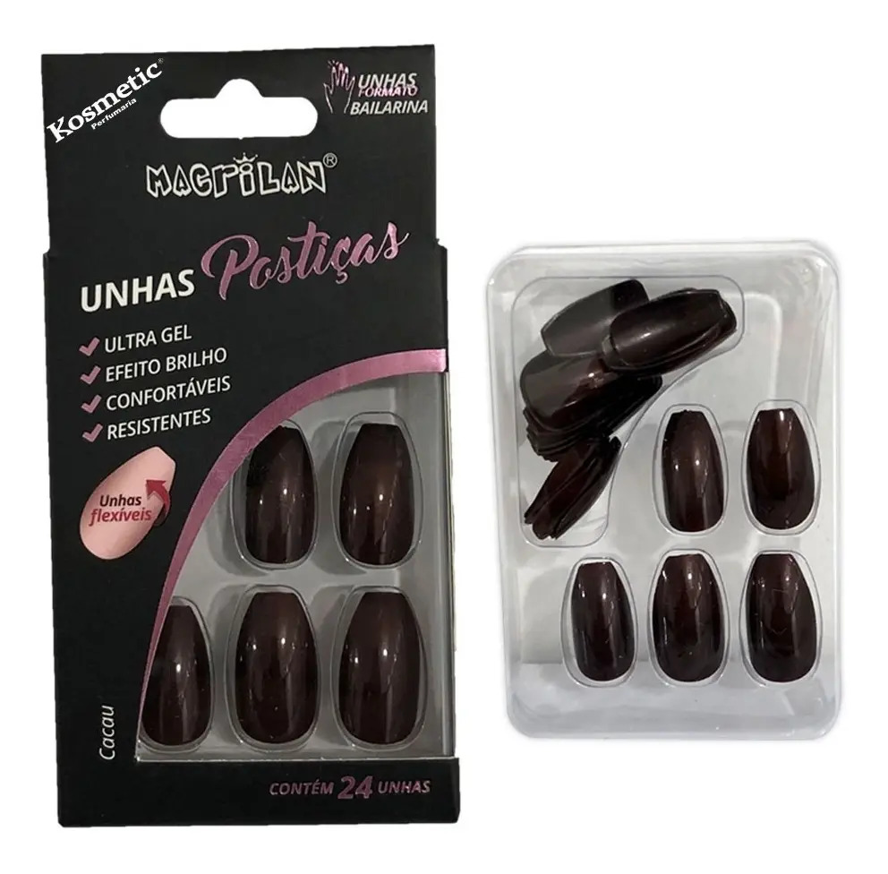Unhas Postiças Macrilan Bailarina C/24 Escolha A Cor Mercado Livre