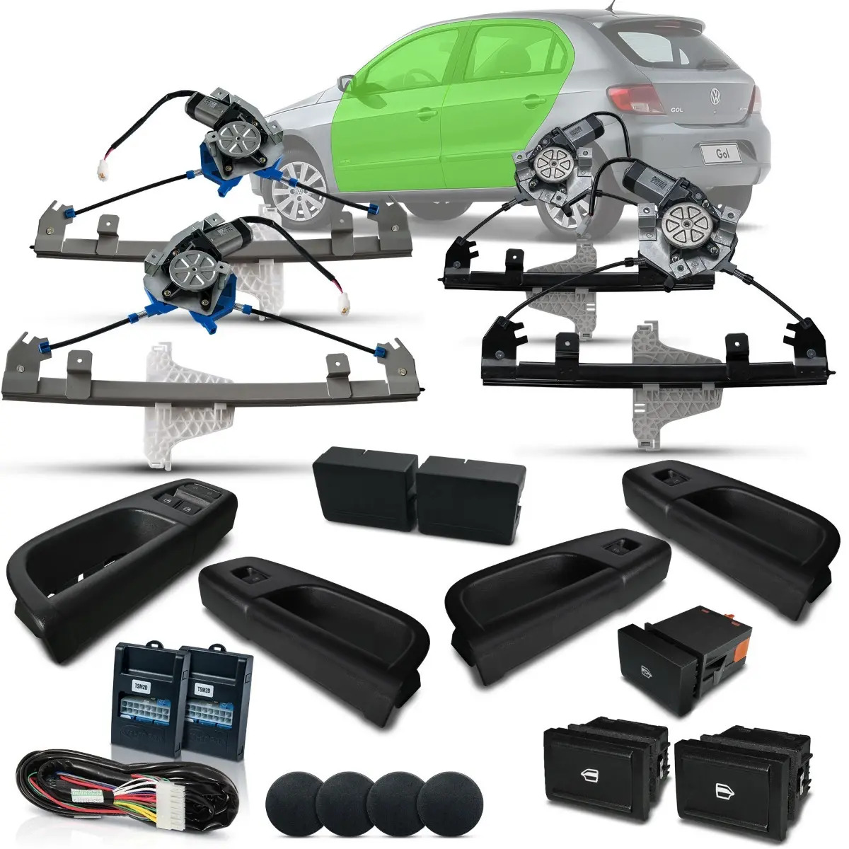 Kit Vidro Eletrico Gol G5 Voyage 4 Porta Completo Inteligent Mercado