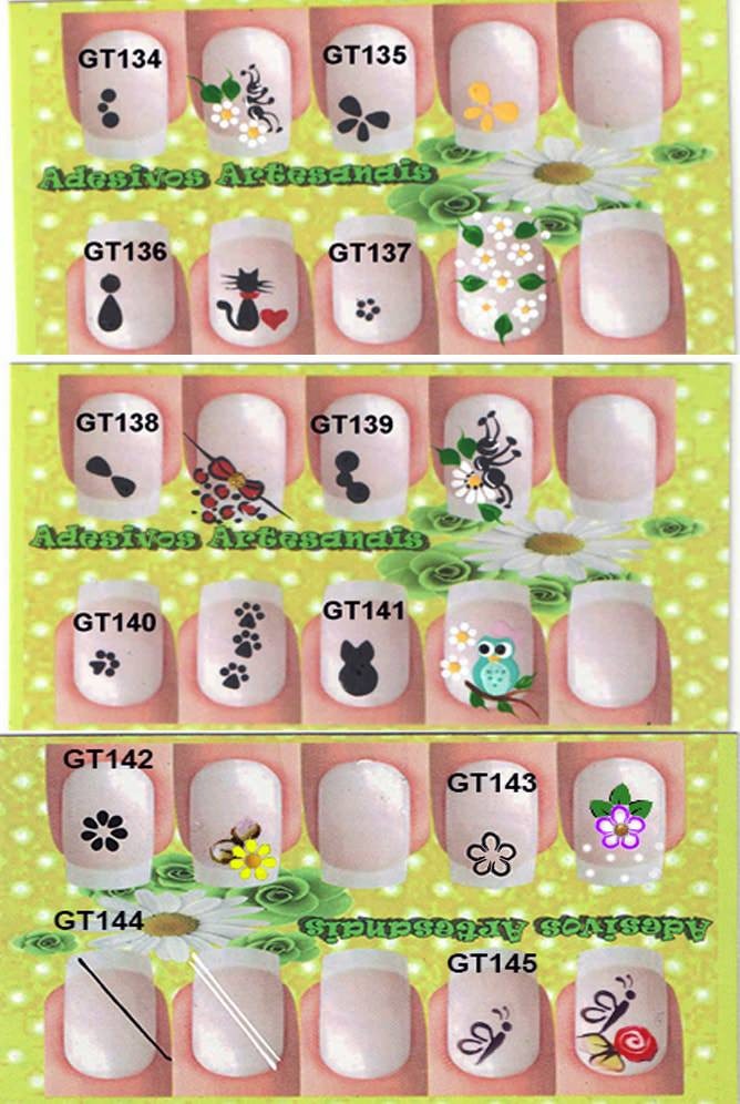 Carimbos Para Fazer Adesivos De Unhas Kit C/15 Parcelamento sem juros