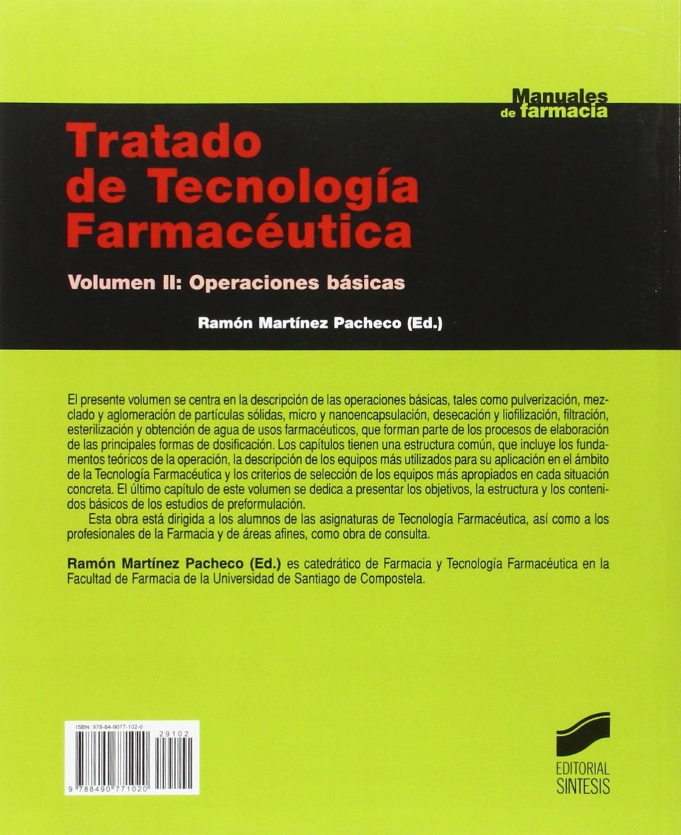 Tratado De Tecnología Farmacéutica Vol 2 Farmacologia Envío gratis