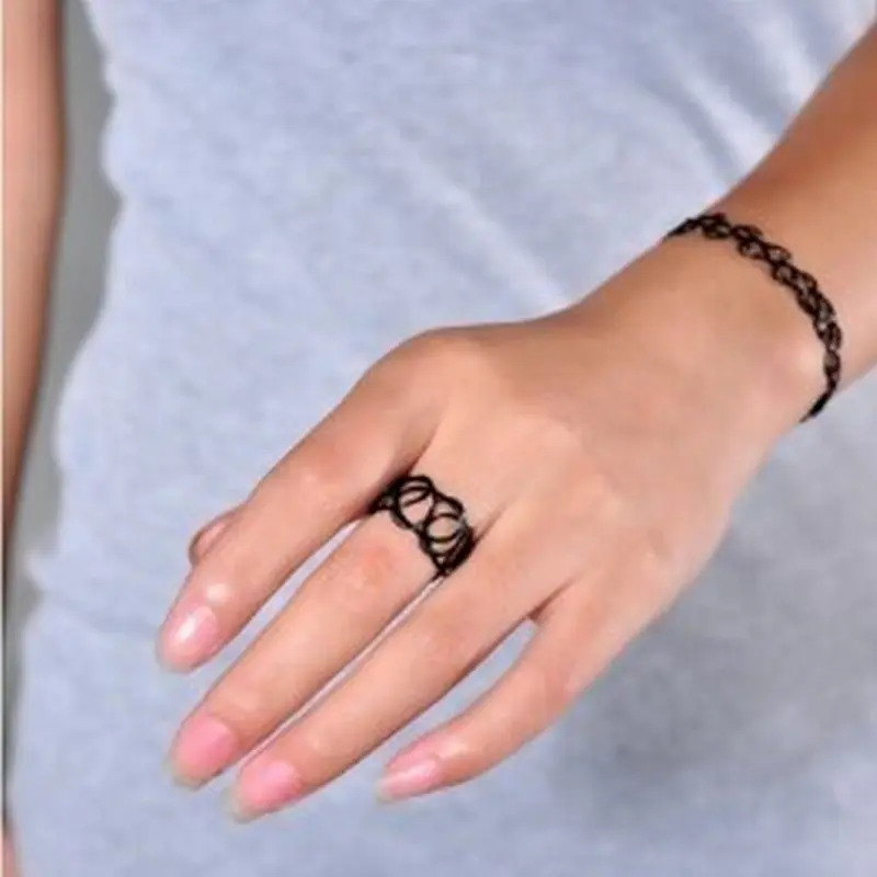 ️ Tatuagem do anel no terceiro dedo da mulher ️ TatuagemRevista Kit Gargantilha Choker Tatto Tatuagem Colar Pulseira E Anel Mercado Livre