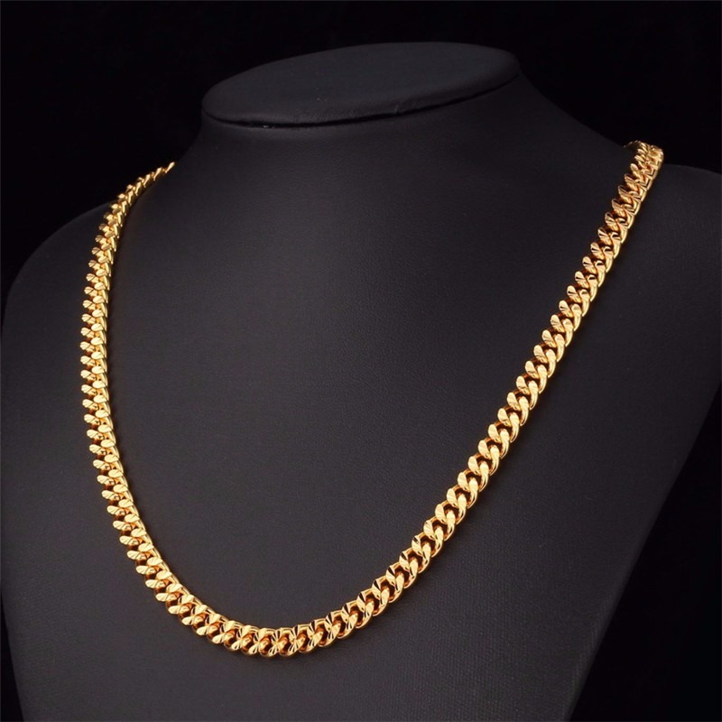 Cadena De Hombre Enchapada En Oro 18k 7mm. Importada! Cuotas sin interés