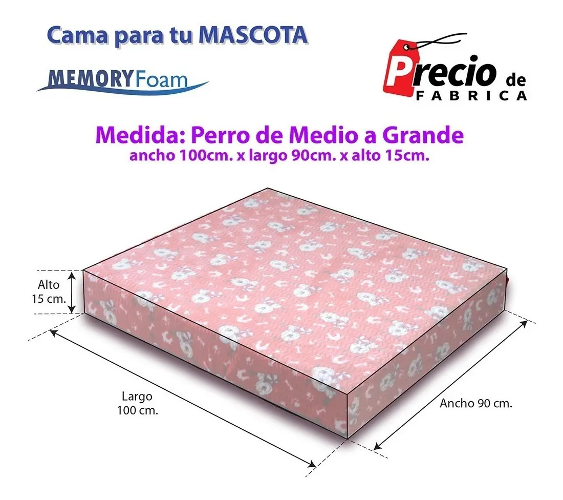 Cama De Perro De Memory Foam Grande Con Funda Lavable Mercado Libre