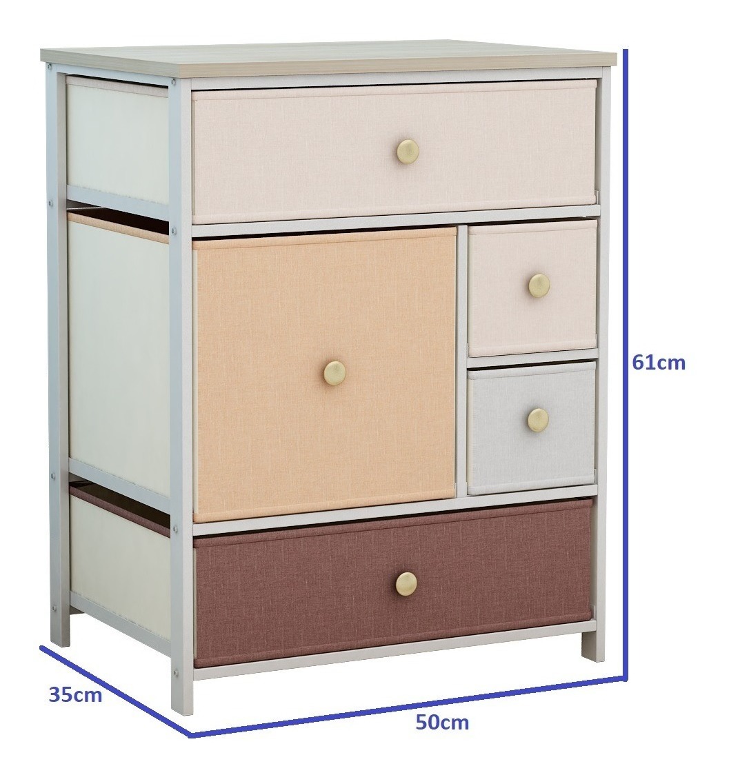 Cajonera Para Ropa Terra 5 Cajones Multicolor Mercado Libre