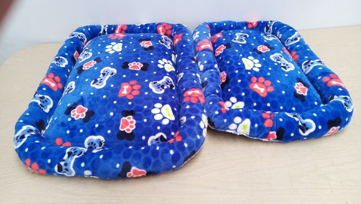 Cama Grande Para Perro Collar Azul Mercado Libre