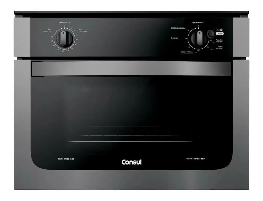 Forno De Embutir Elétrico Consul 47 Litros Prata Com Dourador E Timer