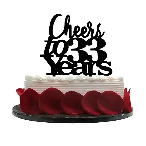 Saludos A 33 Años Cake Topper 33 Aniversario De La Boda Ani Mercado Libre