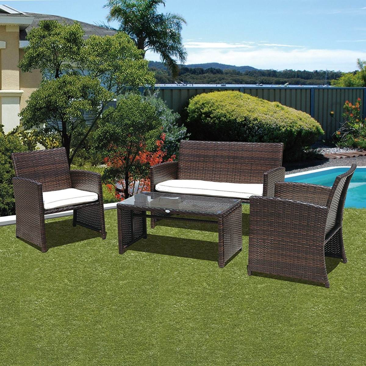 Sala Muebles De Jardín 4 Pz De Rattan Sintético Mercado Libre