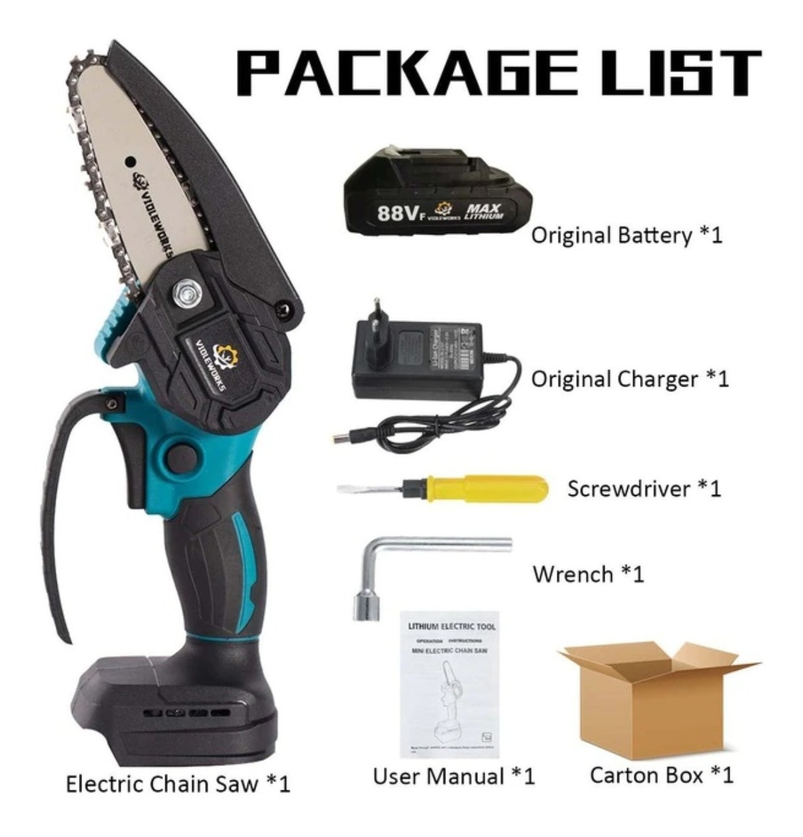 Motosserra Elétrica 1200w Portátil Sem Fio Poda 1 Bater Mercado Livre